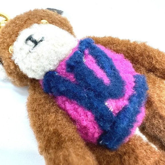 LOUIS VUITTON Porte Cles LV Teddy Bear Bag Charm Key Holder mohair Brown - Picture 7 of 12